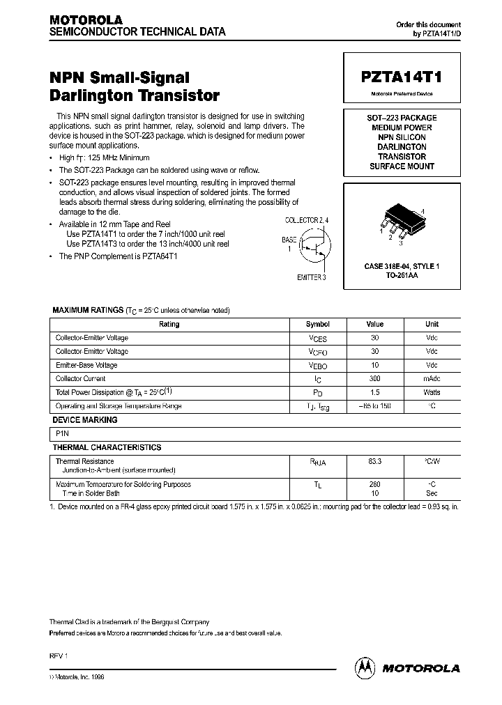PZTA14T1_429121.PDF Datasheet