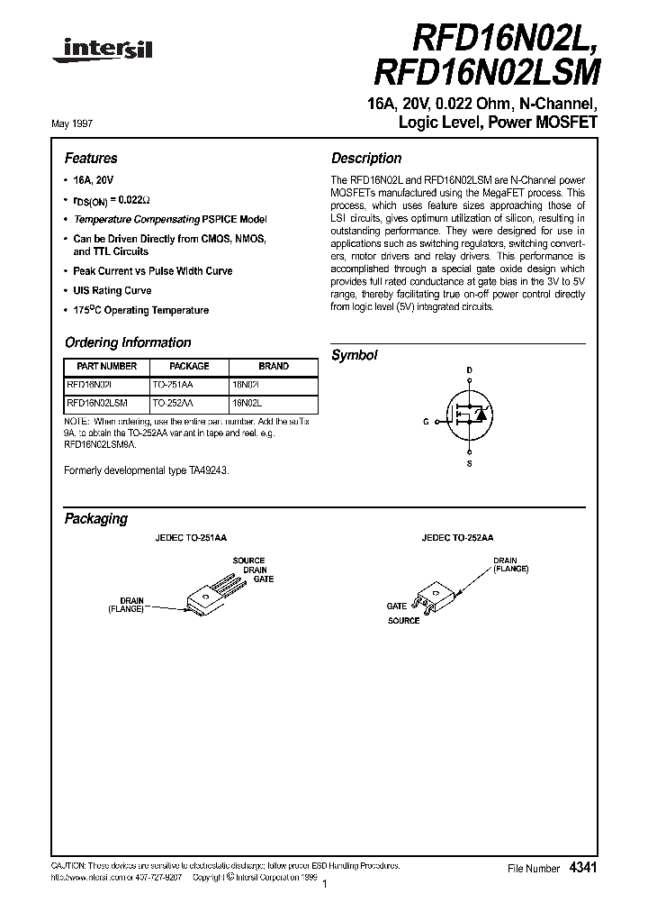 RFD16N02_171940.PDF Datasheet