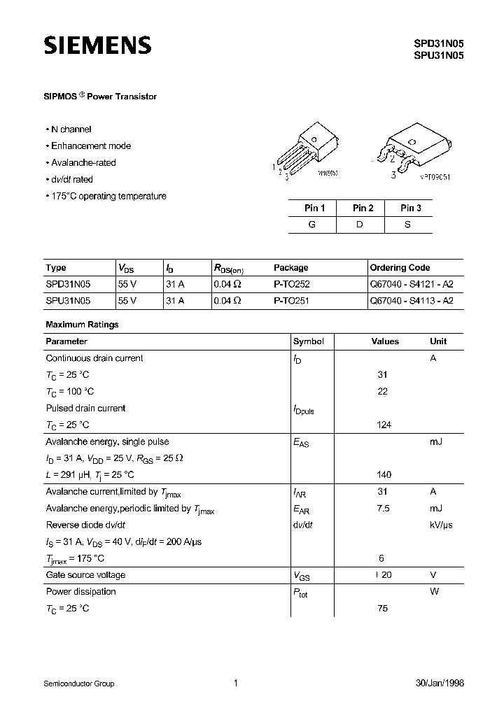 SPD31N05_431905.PDF Datasheet