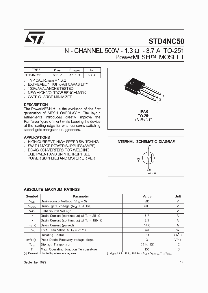 STD4NC50_421485.PDF Datasheet