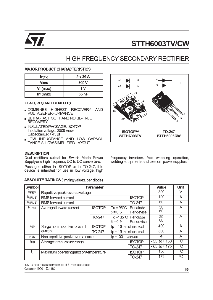 STTH6003_424450.PDF Datasheet