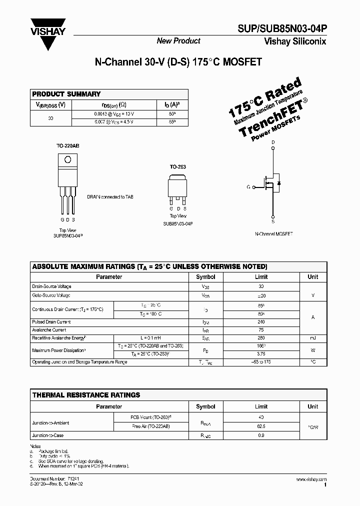 SUB85N03-04P_397943.PDF Datasheet