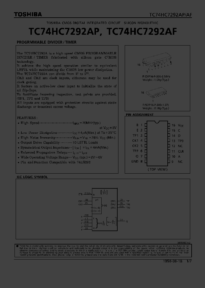 TC74HC7292AP_406725.PDF Datasheet