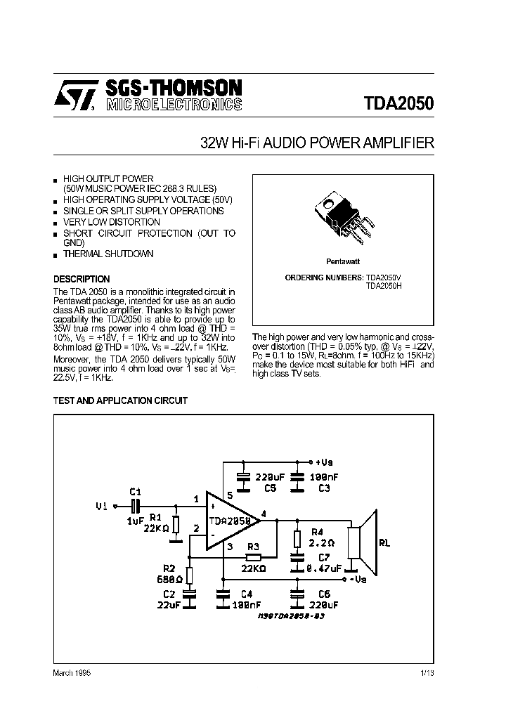 TDA2050H_418666.PDF Datasheet