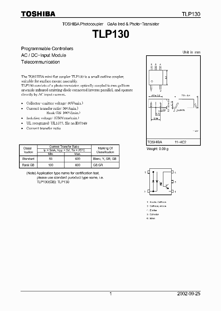 TLP130_416455.PDF Datasheet