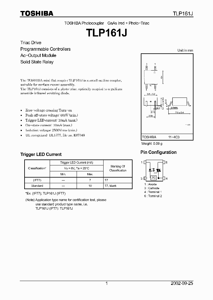 TLP161J_393457.PDF Datasheet