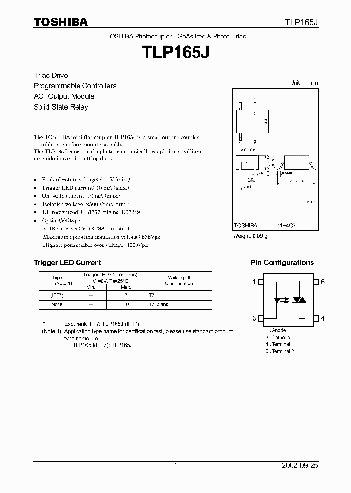 TLP165J_408707.PDF Datasheet