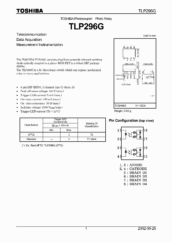 TLP296G_402284.PDF Datasheet
