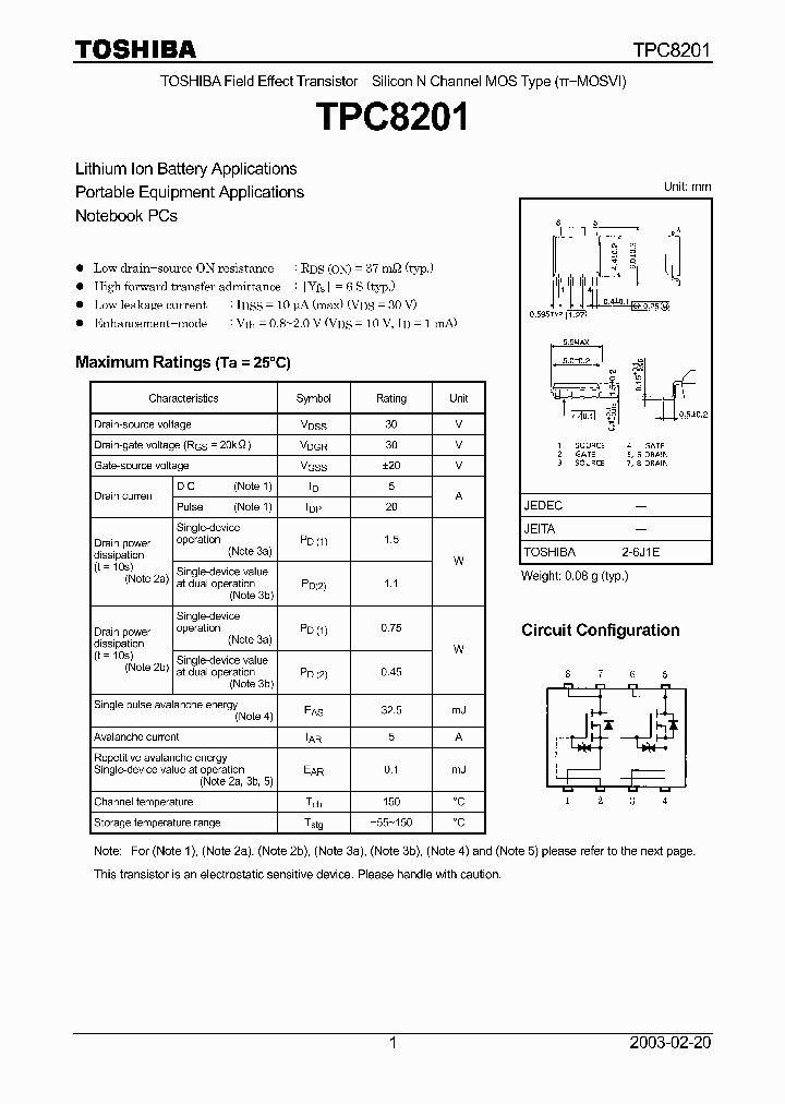 TPC8201_418474.PDF Datasheet
