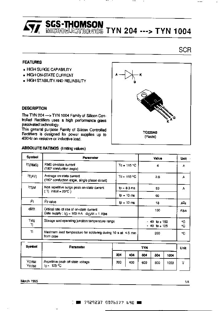 TYN804_392158.PDF Datasheet