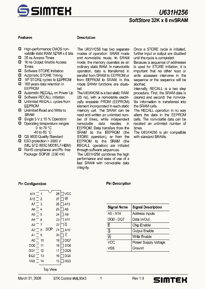 U631H256_431245.PDF Datasheet