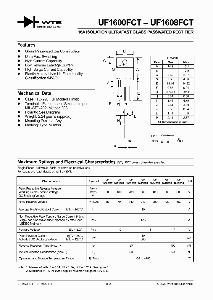 UF1600FCT_60358.PDF Datasheet