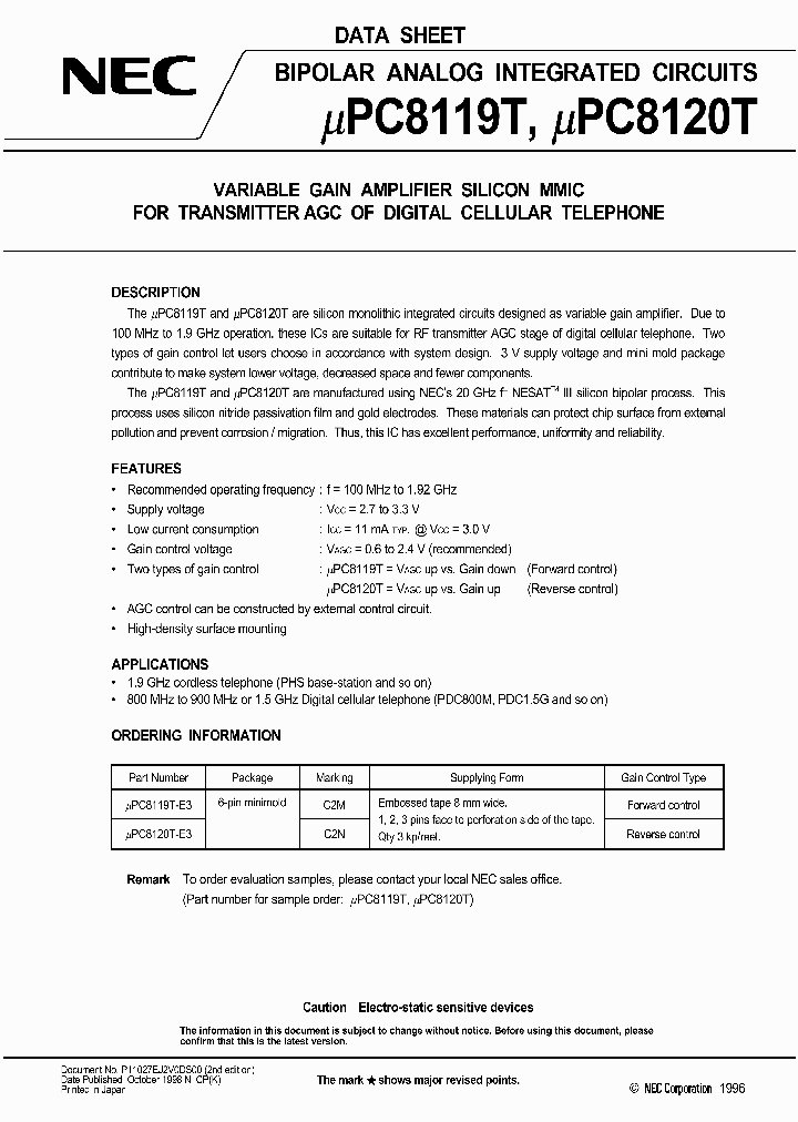 UPC8119T_92126.PDF Datasheet