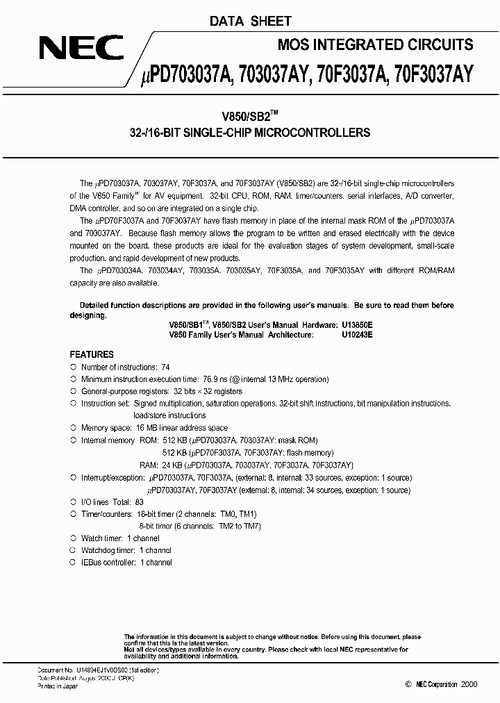 UPD703037A_5685.PDF Datasheet