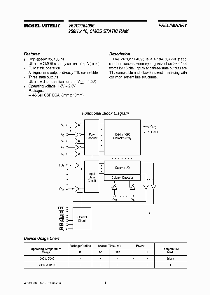 V62C1164096_389792.PDF Datasheet