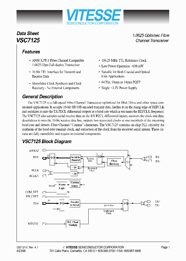 VSC7125_148622.PDF Datasheet