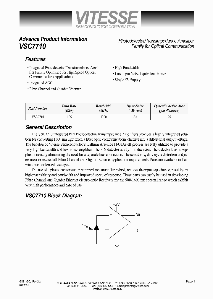 VSC7710WD_319857.PDF Datasheet