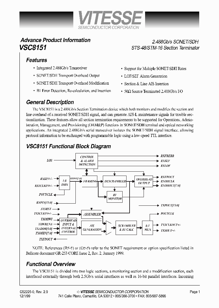 VSC8151_420089.PDF Datasheet