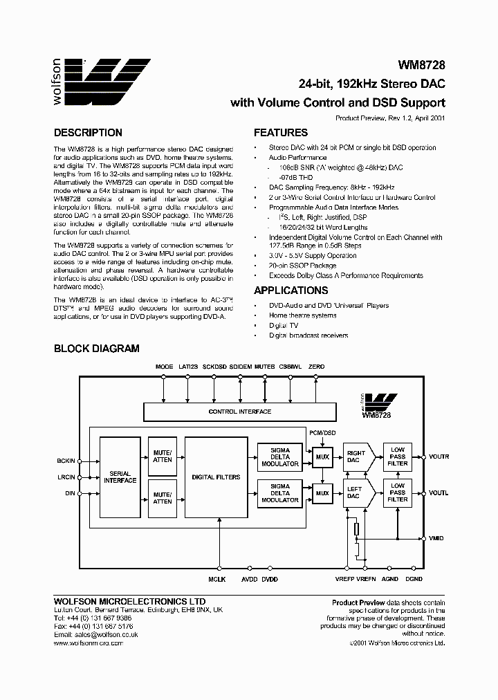 WM8728_418887.PDF Datasheet