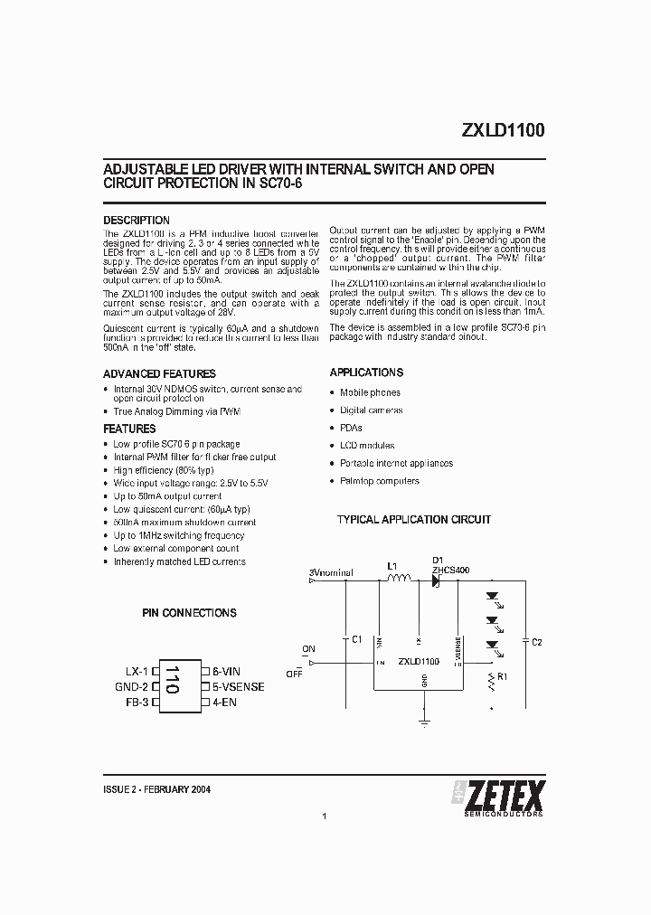 ZXLD1100_421170.PDF Datasheet