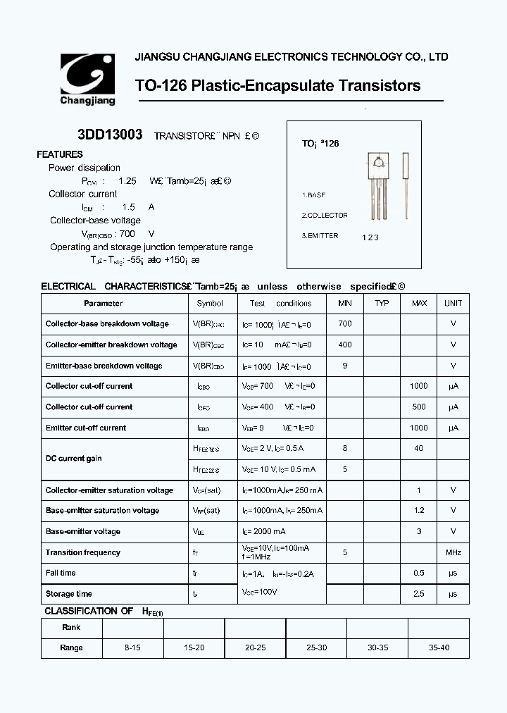 3DD13003-TO-126_610137.PDF Datasheet