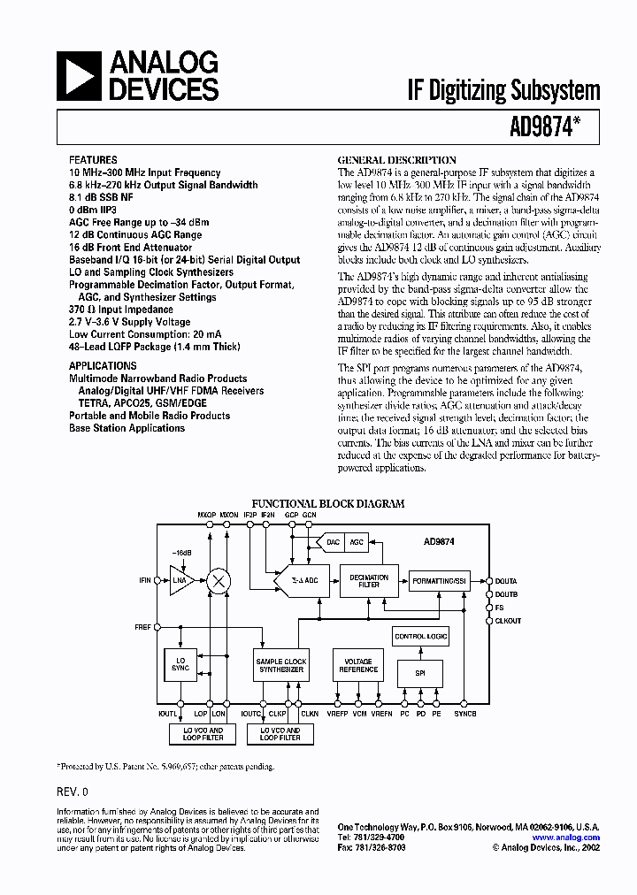 AD9874_465104.PDF Datasheet