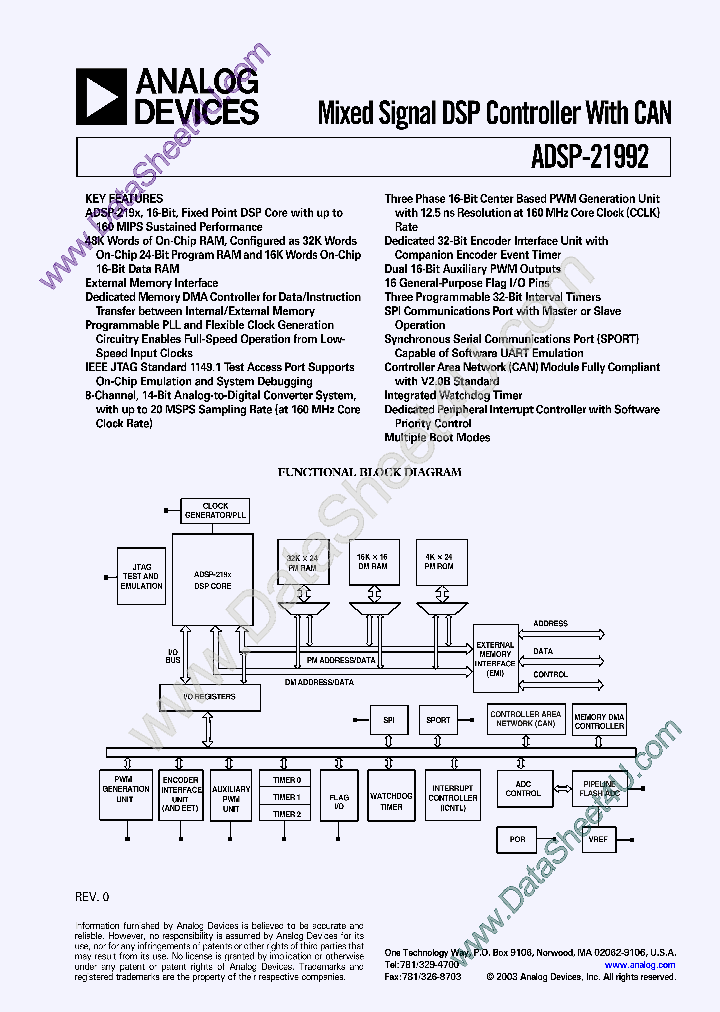 ADSP21992_443783.PDF Datasheet