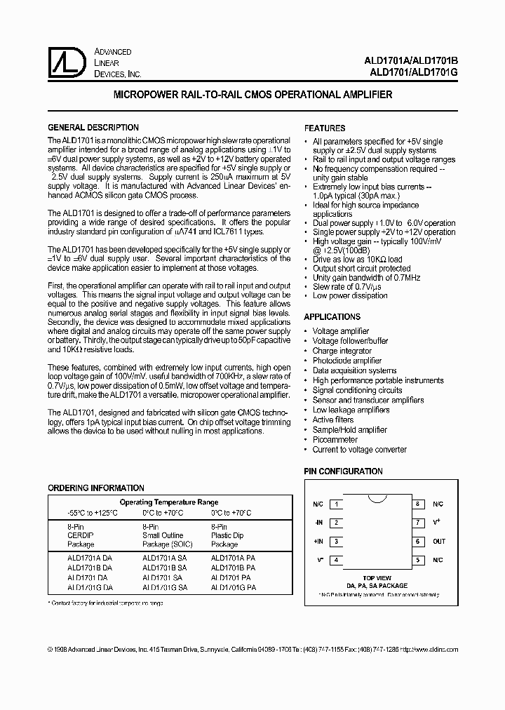 ALD1701B_443727.PDF Datasheet