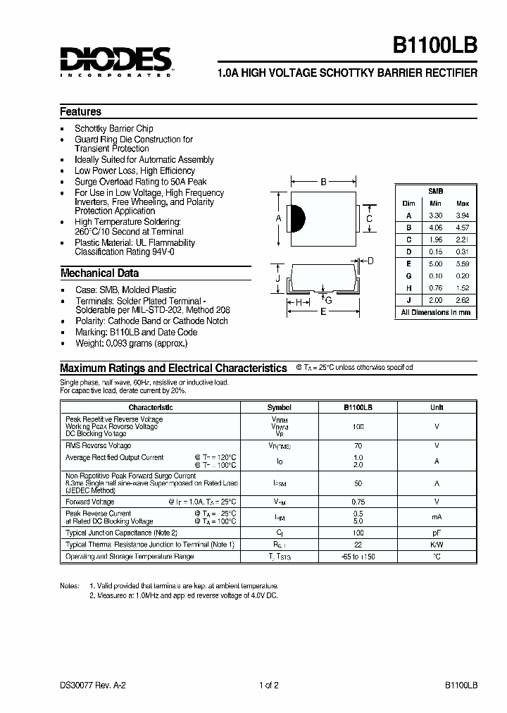 B1100LB_449595.PDF Datasheet