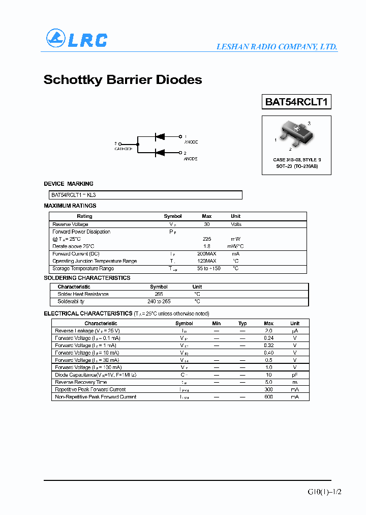 BAT54RCLT1_453903.PDF Datasheet