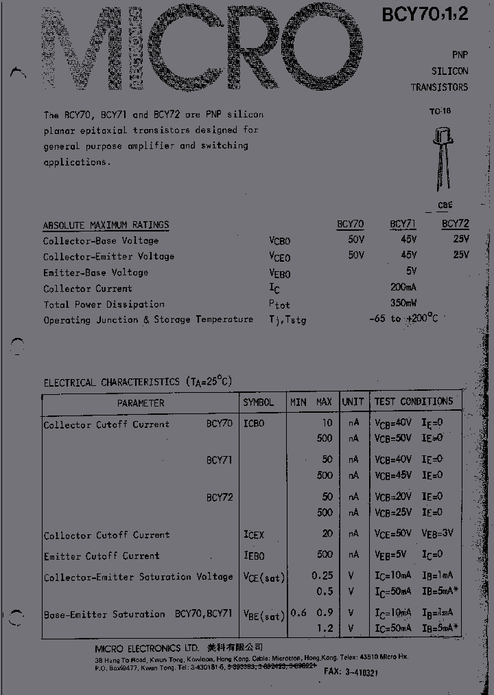 BCY72_440539.PDF Datasheet