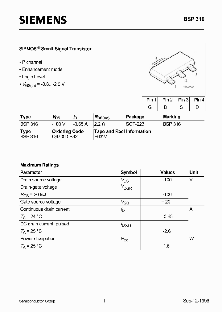 BSP316_476180.PDF Datasheet