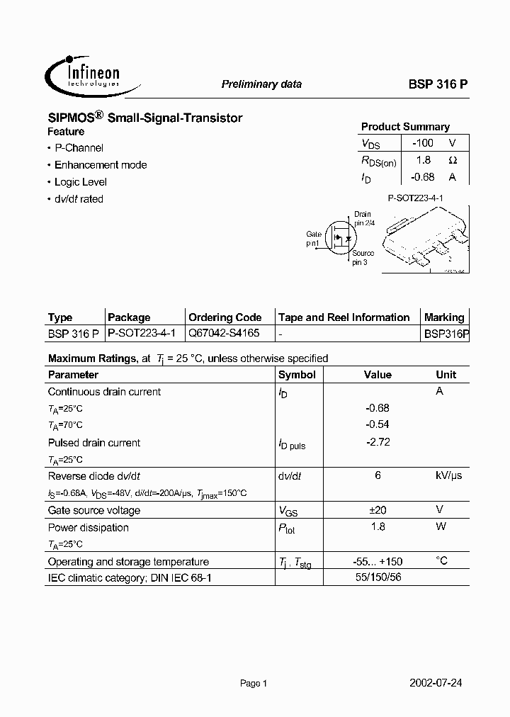 BSP316P_476179.PDF Datasheet