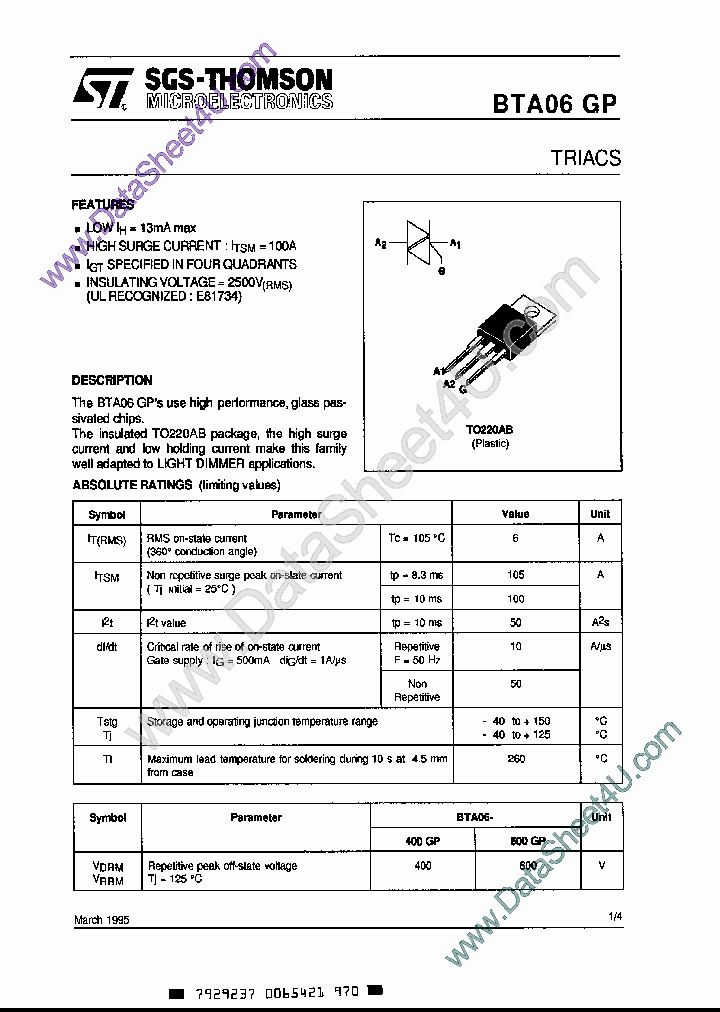 BTA06-400GP_451960.PDF Datasheet