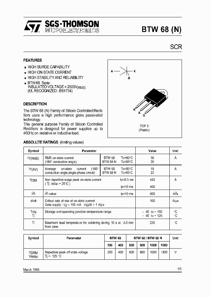 BTW68_400342.PDF Datasheet
