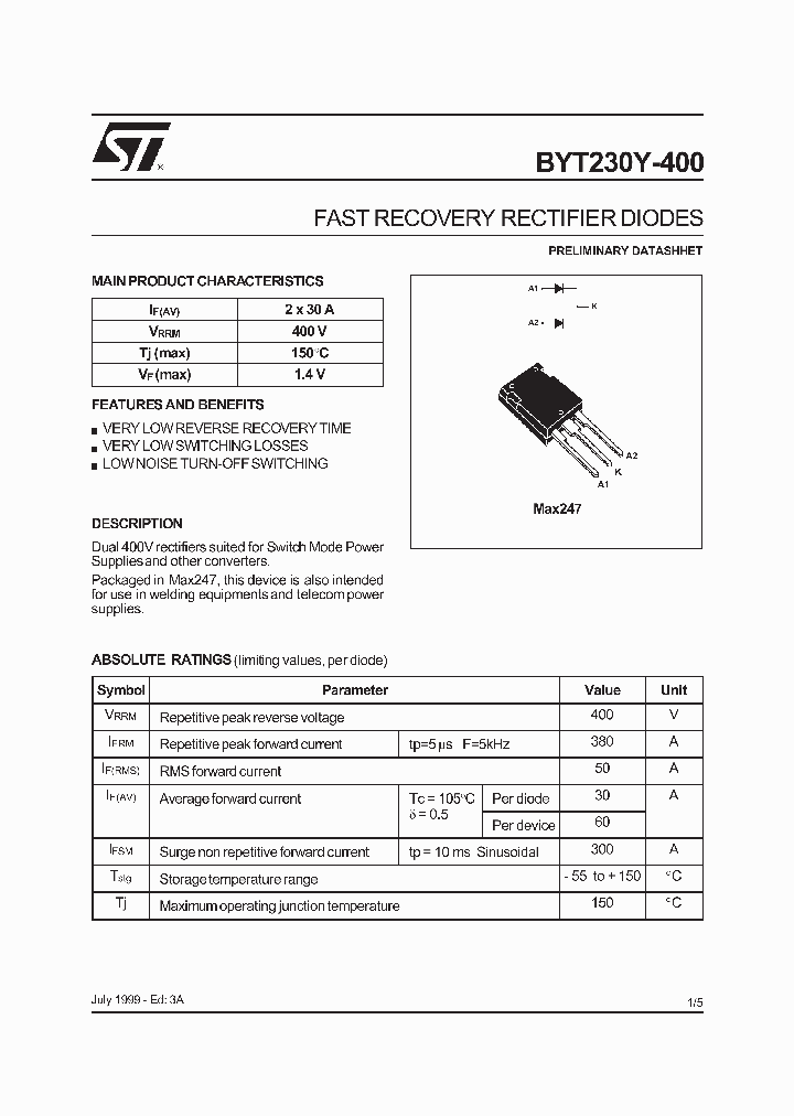 BYT230Y-400_461283.PDF Datasheet