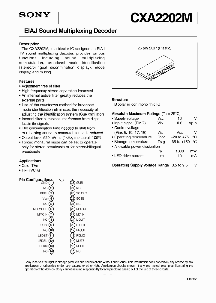 CXA2202M_440893.PDF Datasheet