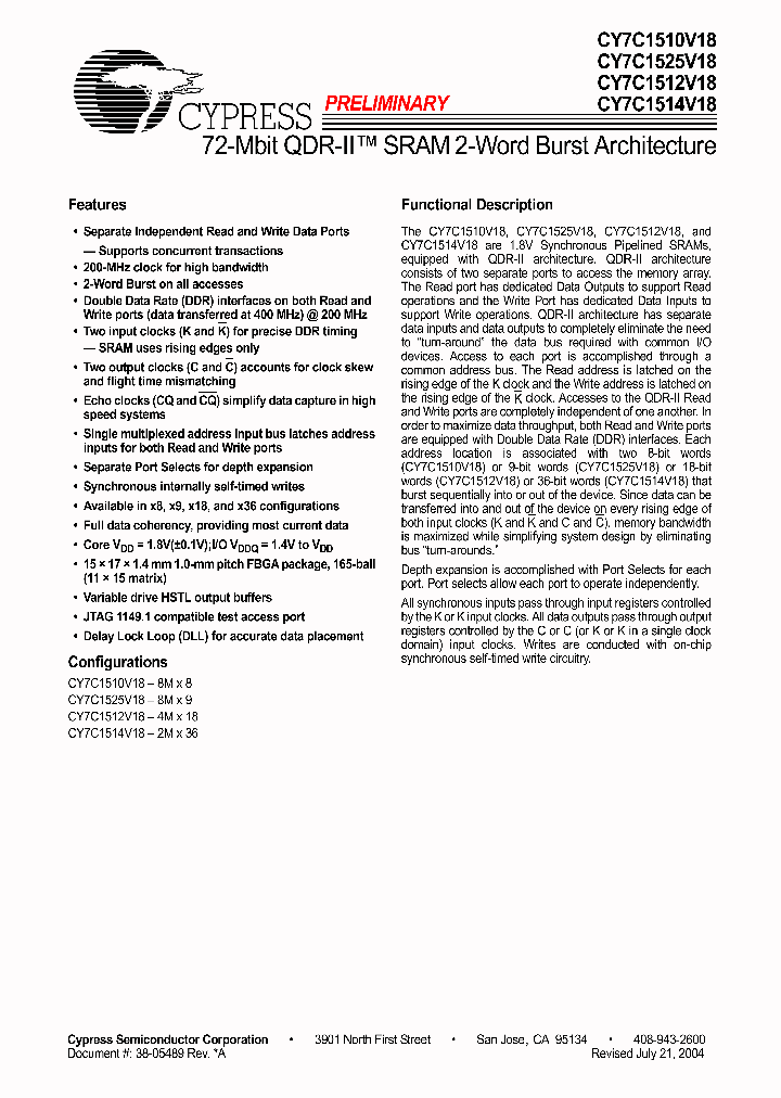 CY7C1514V18_455825.PDF Datasheet