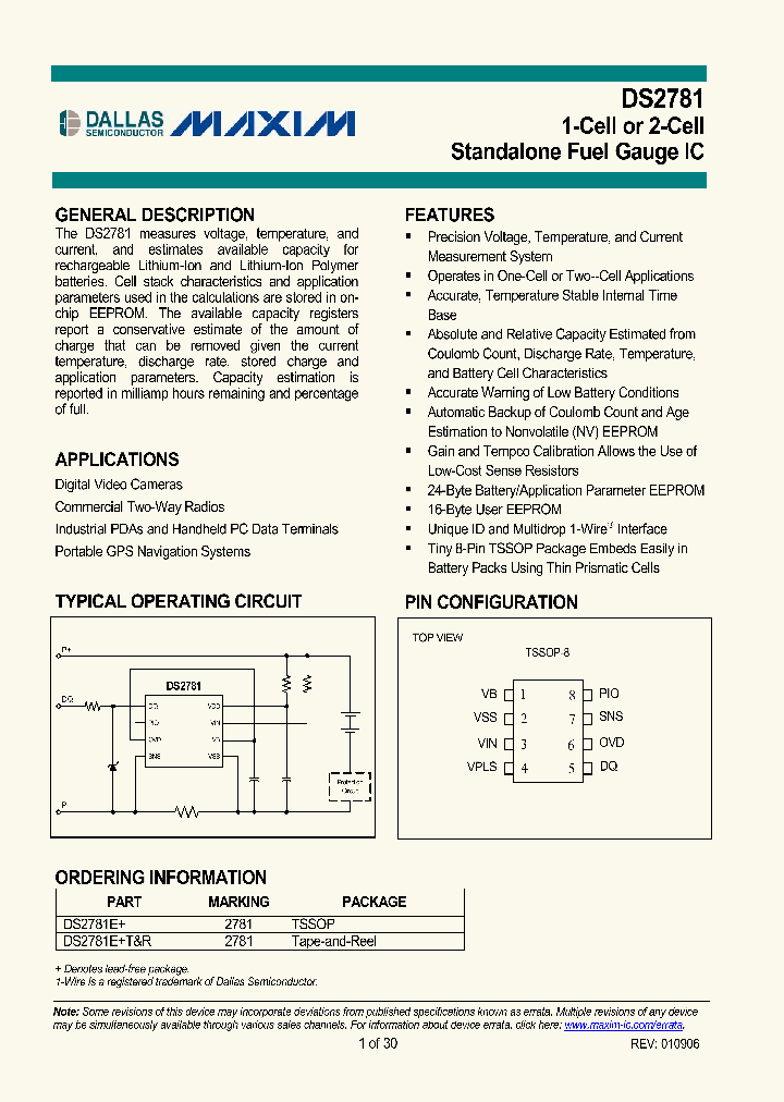 DS2781_461867.PDF Datasheet