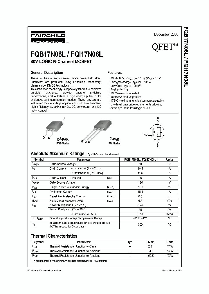 FQB17N08L_469911.PDF Datasheet