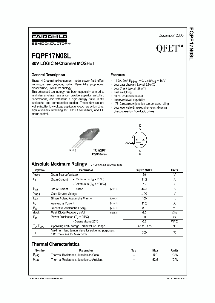 FQPF17N08L_469919.PDF Datasheet