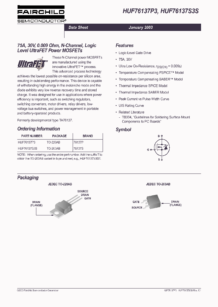 HUF76137S3S_185427.PDF Datasheet