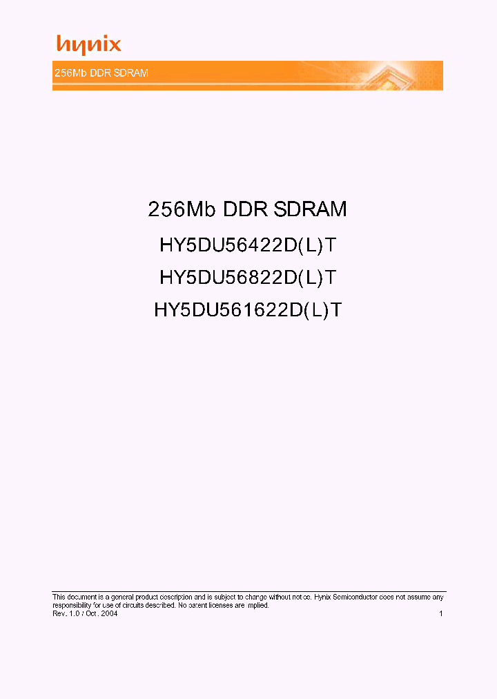HY5DU561622DLT_468192.PDF Datasheet