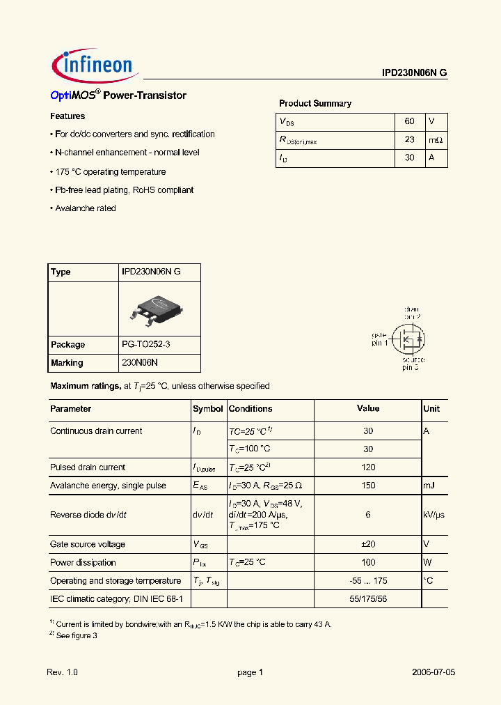 IPD230N06NG_453535.PDF Datasheet