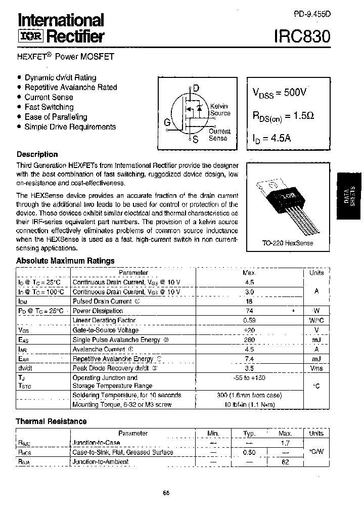 IRC830_157240.PDF Datasheet