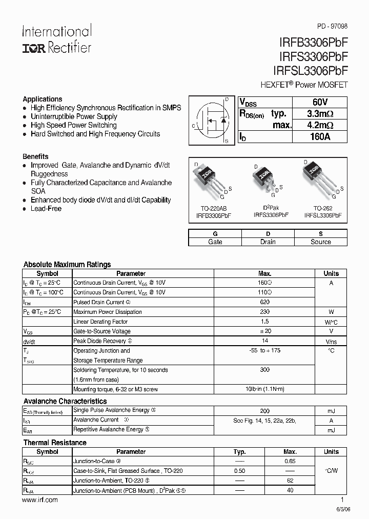 IRFB3306PB_337713.PDF Datasheet