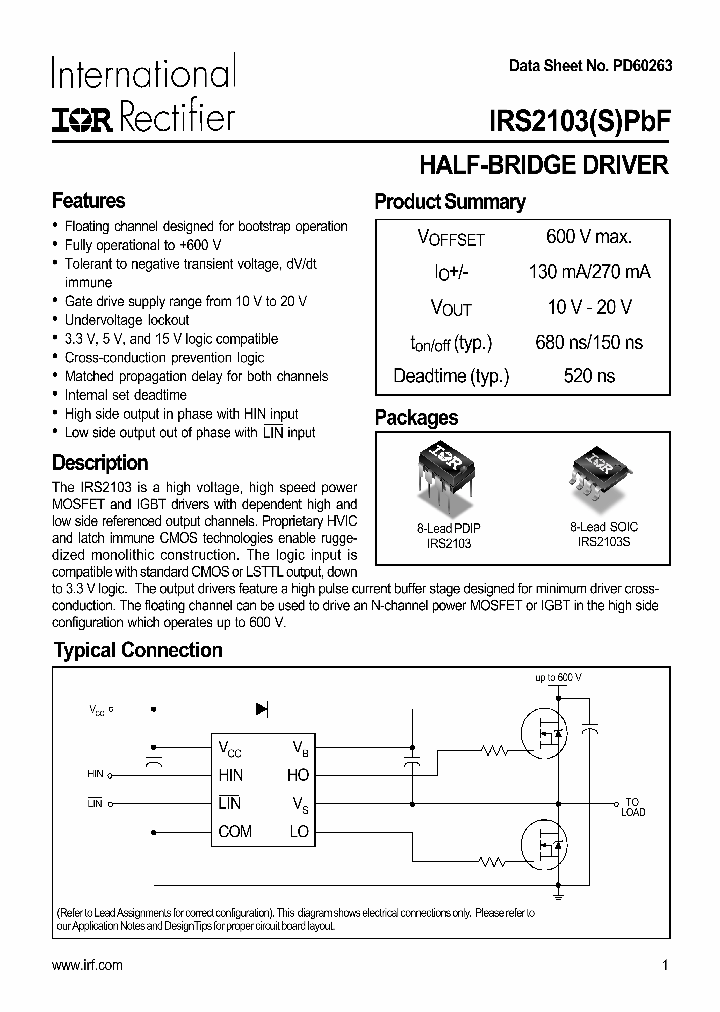 IRS2103_381389.PDF Datasheet