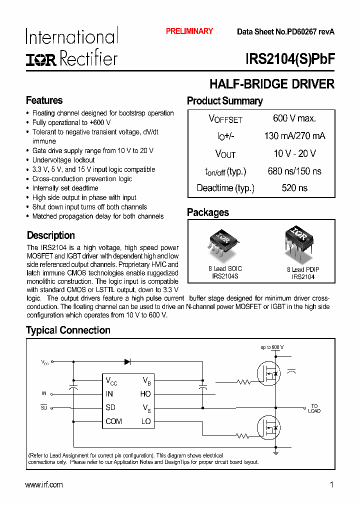IRS2104PBF_437144.PDF Datasheet