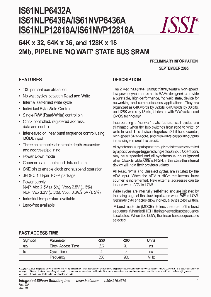 IS61NLP6B436A-200TQBI_447792.PDF Datasheet