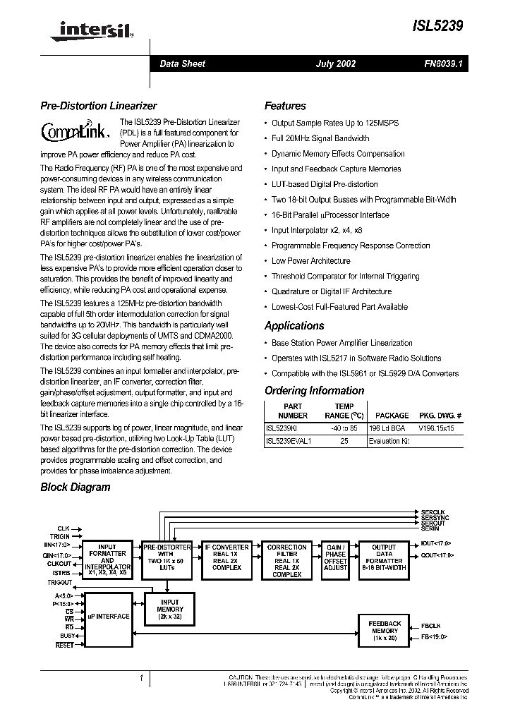 ISL5239EVA_308800.PDF Datasheet